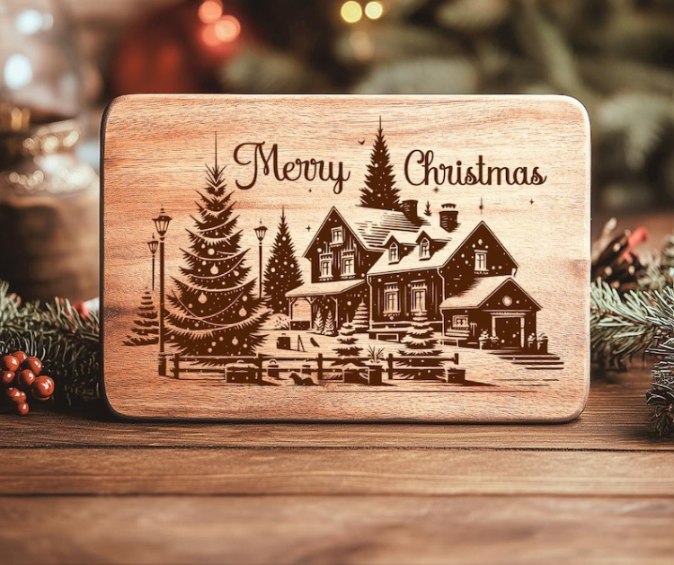 Regalos navidad madera grabada