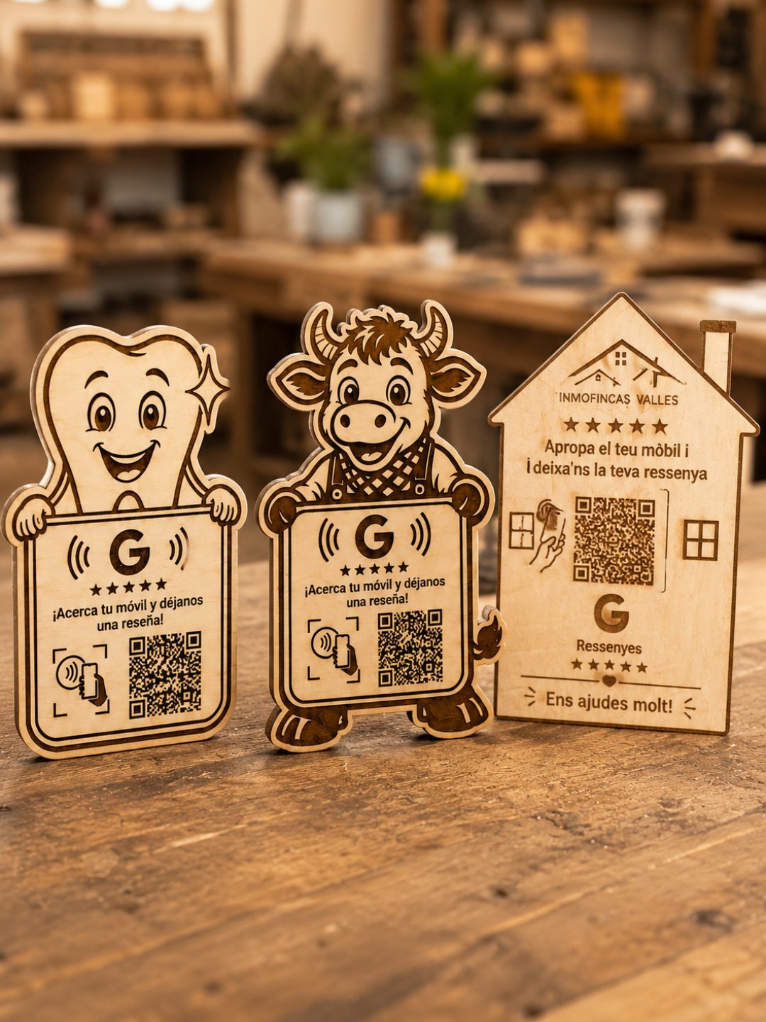 Servilleteros con logo — Madera con Café